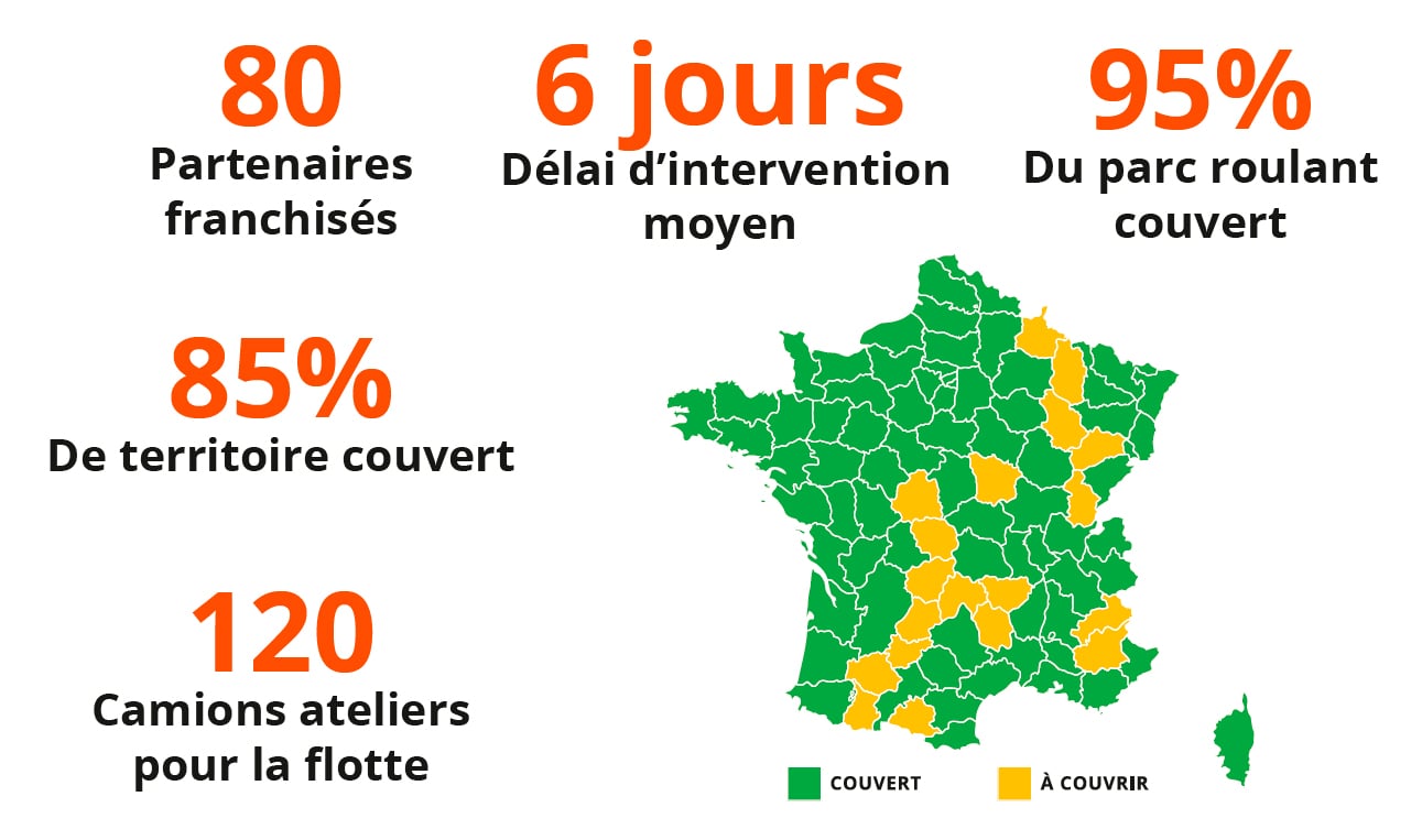 Carte de la couverture du parc roulant