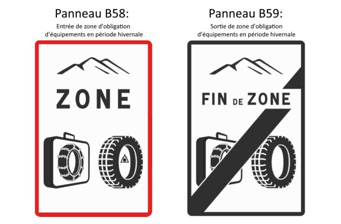 panneaux b58 & b59 zone loi montagne 