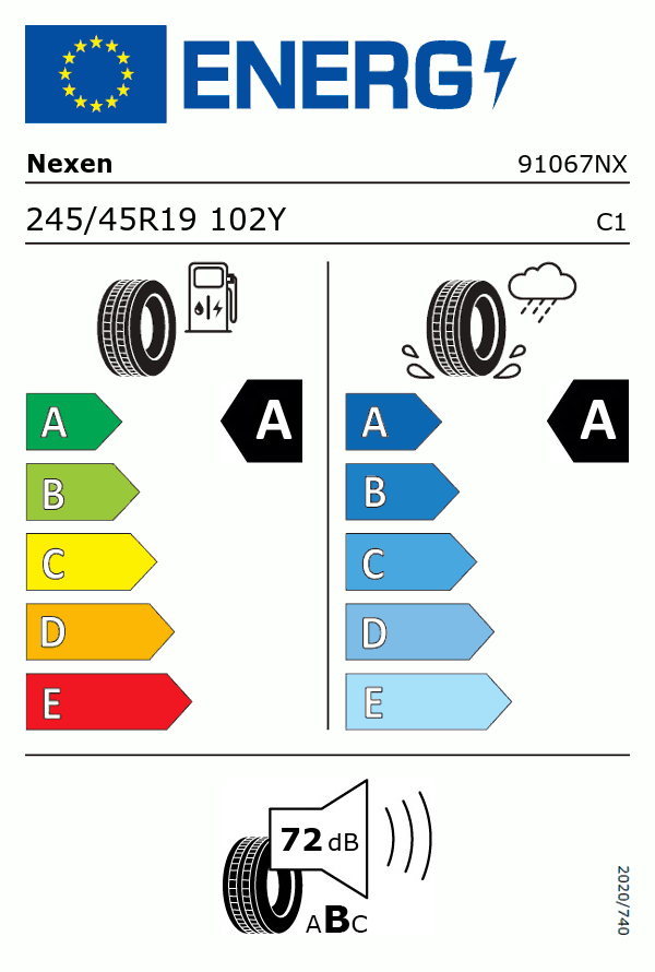 Etiquetage du Pneu Nexen N'FERA SPORT