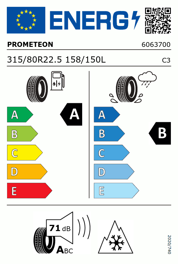 Etiquetage du Pneu Prometeon H02 PROFUEL STEER