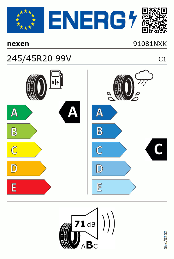 Etiquetage du Pneu Nexen ROADIAN GTX