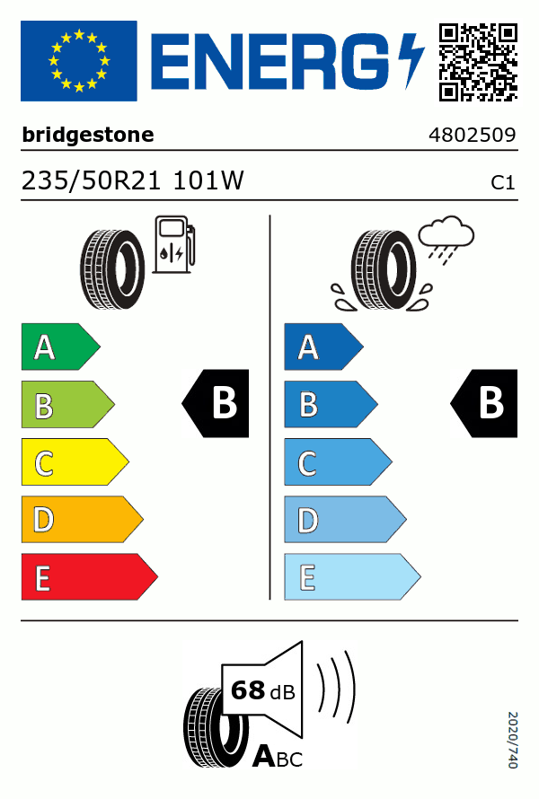 Etiquetage du Pneu Bridgestone ALENZA 001