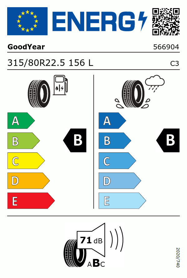 Etiquetage du Pneu Goodyear MARATHON LHS2