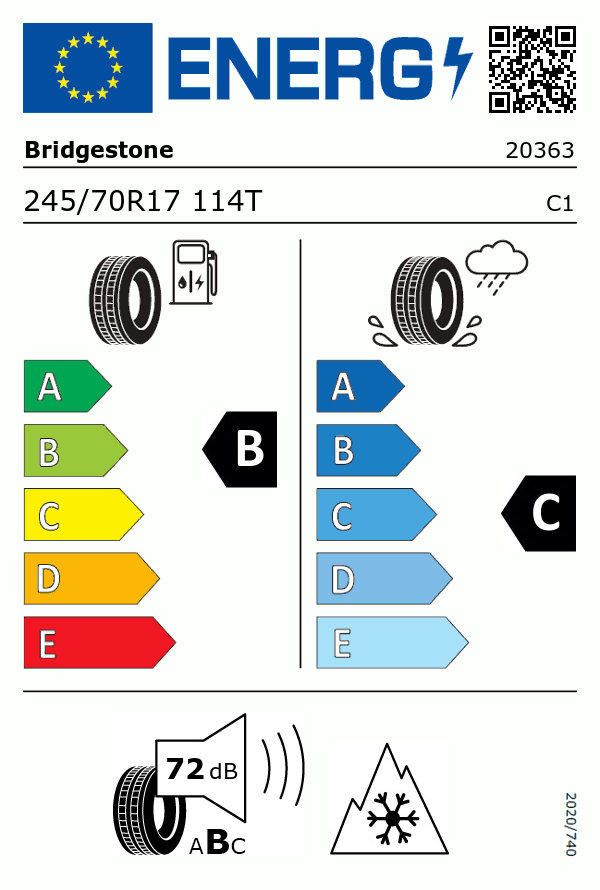 Etiquetage du Pneu Bridgestone DUELER A/T 002