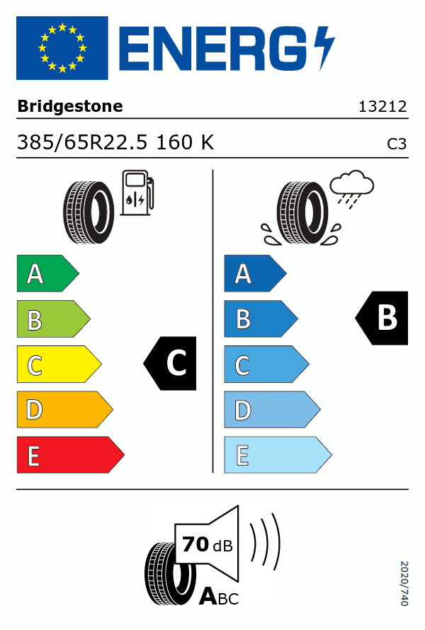 Etiquetage du Pneu Bridgestone R168+