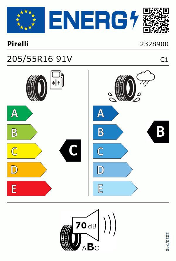 Etiquetage du Pneu Pirelli CINTURATO P7