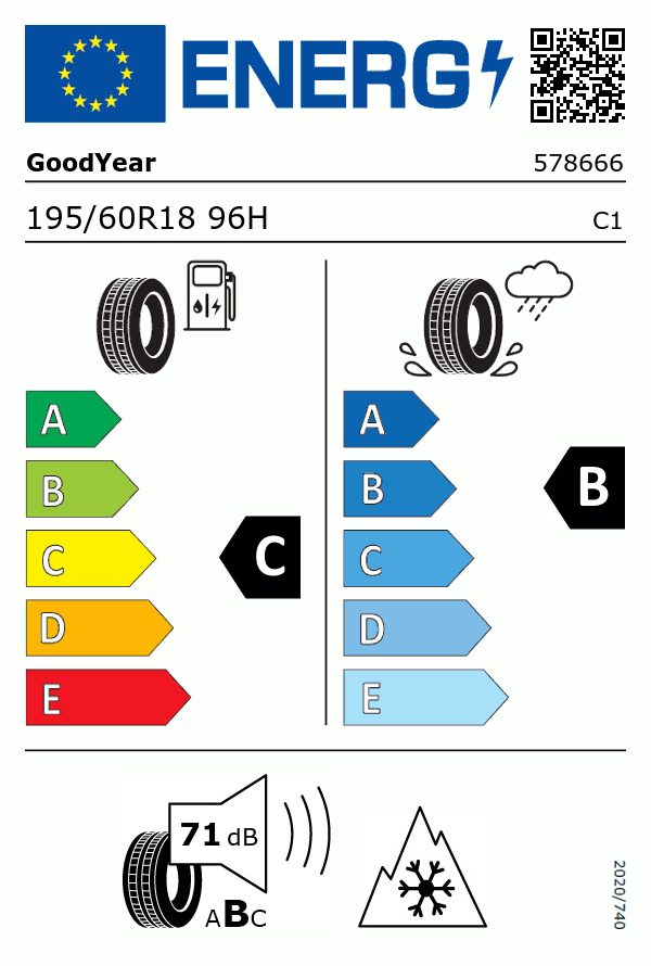 Etiquetage du Pneu Goodyear ULTRAGRIP PERFORMANCE +