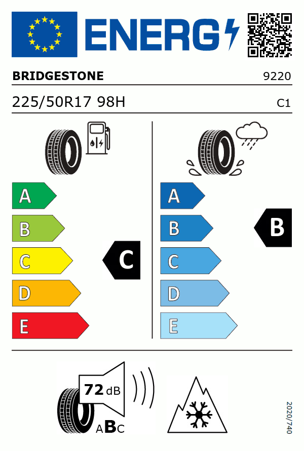 Etiquetage du Pneu Bridgestone BLIZZAK LM001