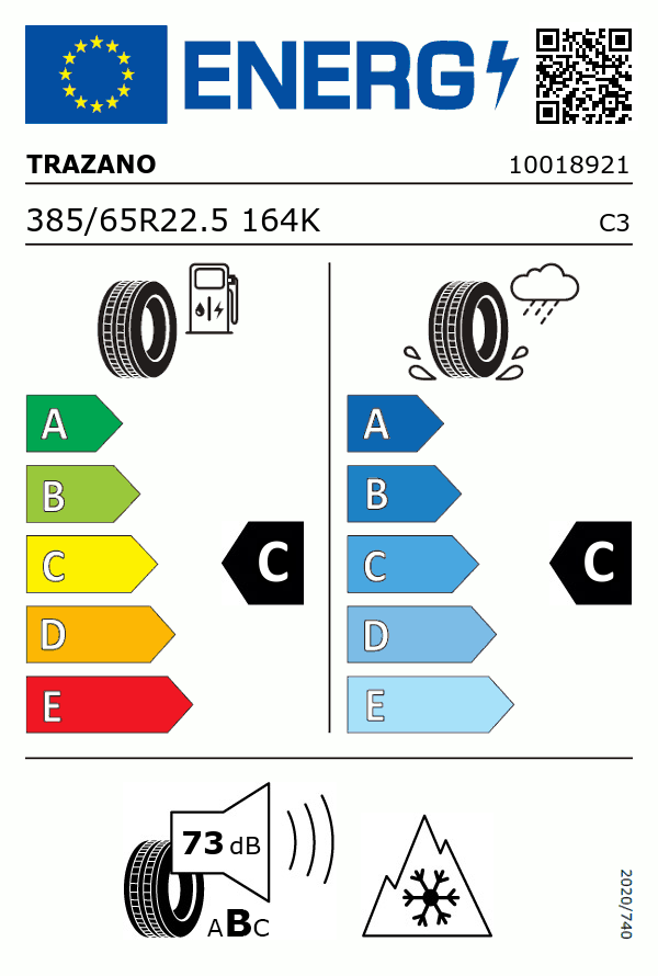 Etiquetage du Pneu Trazano SMART TRANS T