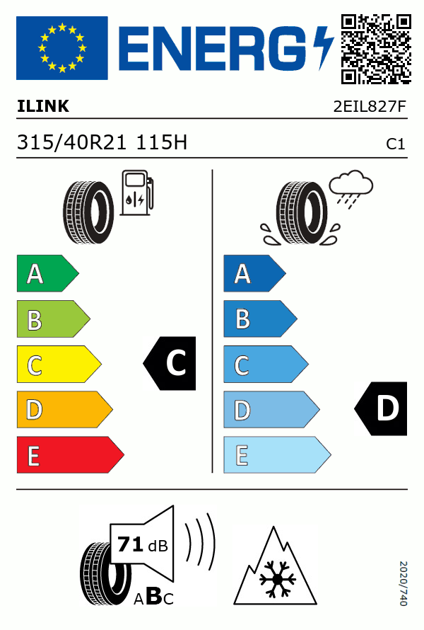 Etiquetage du Pneu Ilink SNOWGRIPPER I