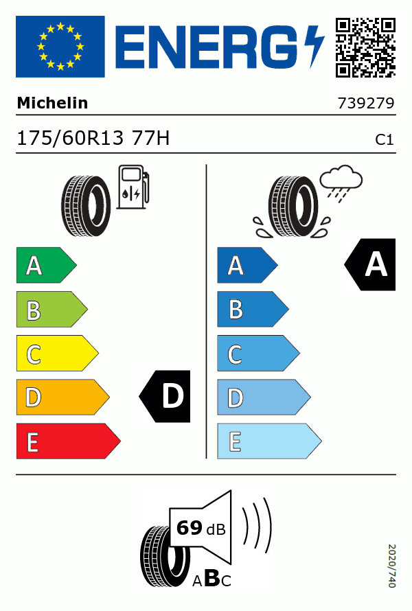 Etiquetage du Pneu Michelin PILOT EXALTO PE2