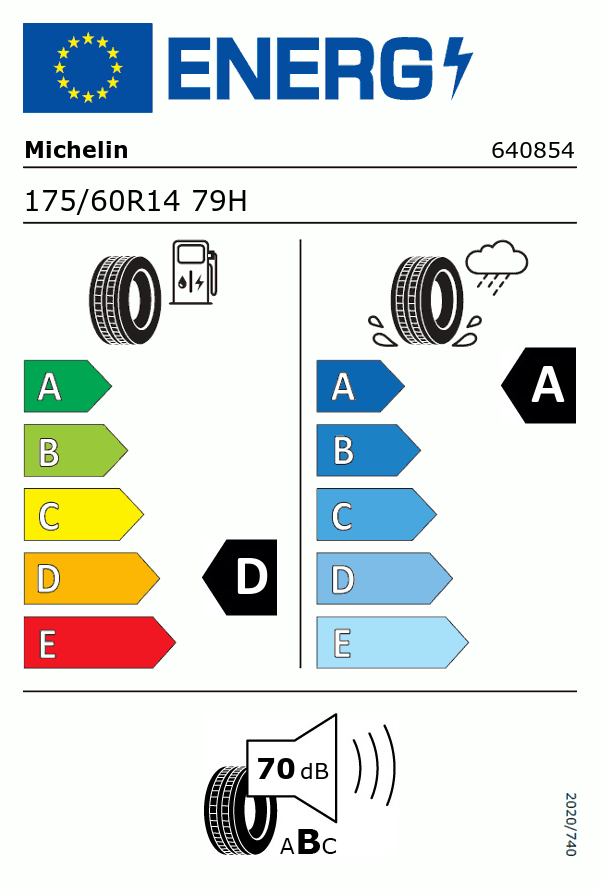 Etiquetage du Pneu Michelin PILOT EXALTO PE2