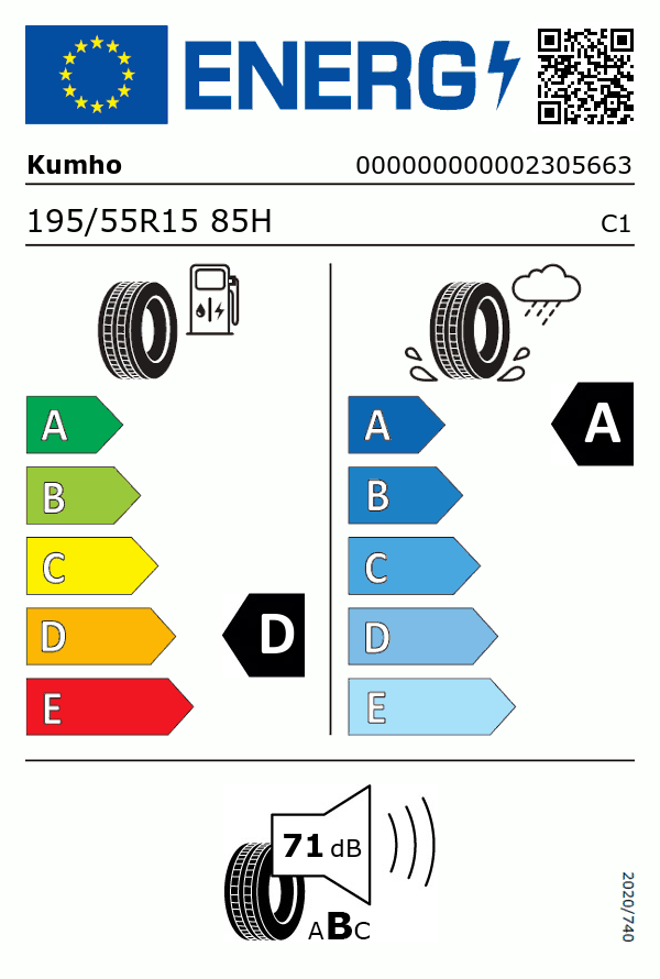 Etiquetage du Pneu Kumho ECSTA HS52