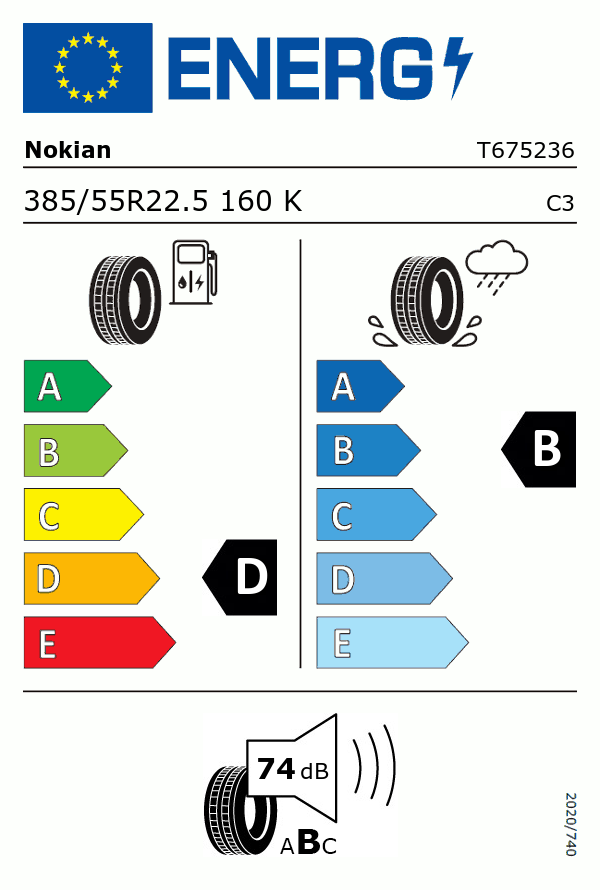 Etiquetage du Pneu Nokian HAKKAPELIITTA TRUCK F2