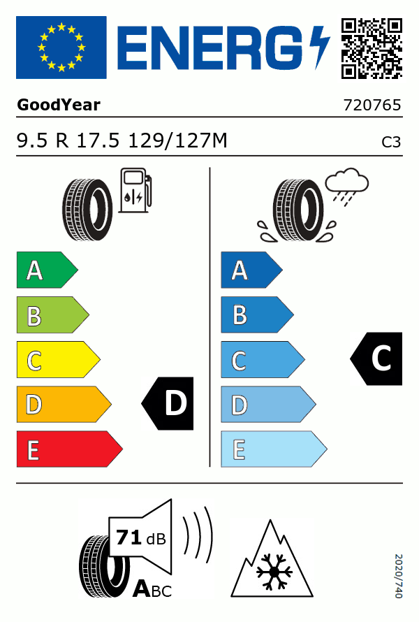 Etiquetage du Pneu Goodyear REGIONAL RHS2 (17.5/19.5)