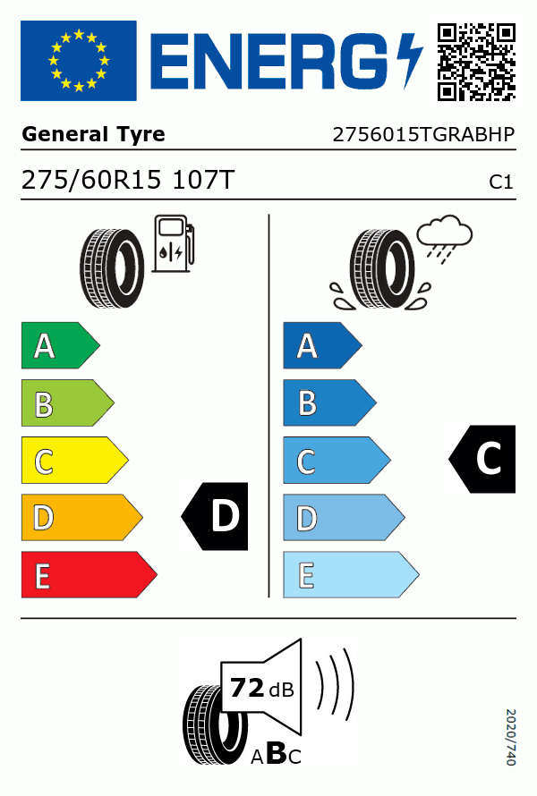 Etiquetage du Pneu General Tire GRABBER HP