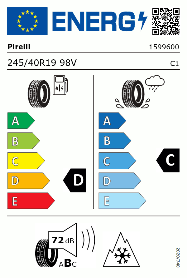 Etiquetage du Pneu Pirelli W240 Sottozero