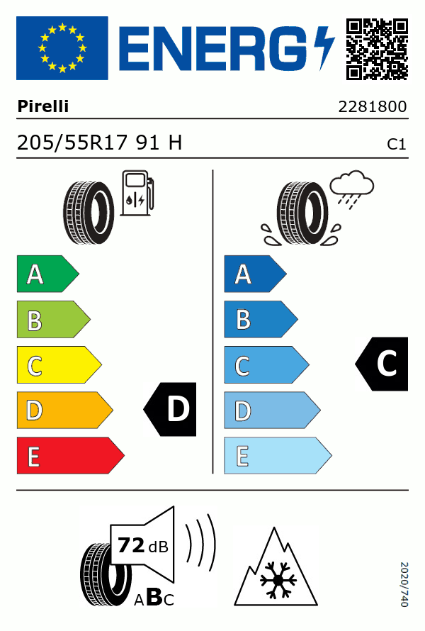 Etiquetage du Pneu Pirelli W210 Sottozero 2