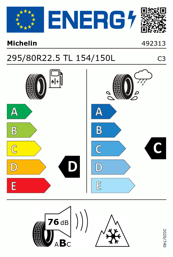 Etiquetage du Pneu Michelin X MULTI GRIP D
