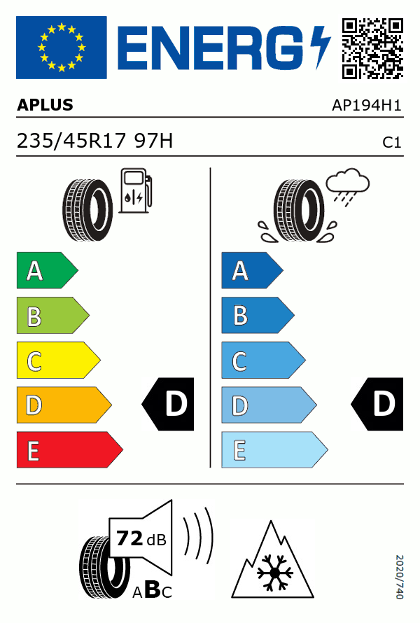 Etiquetage du Pneu A-Plus A502