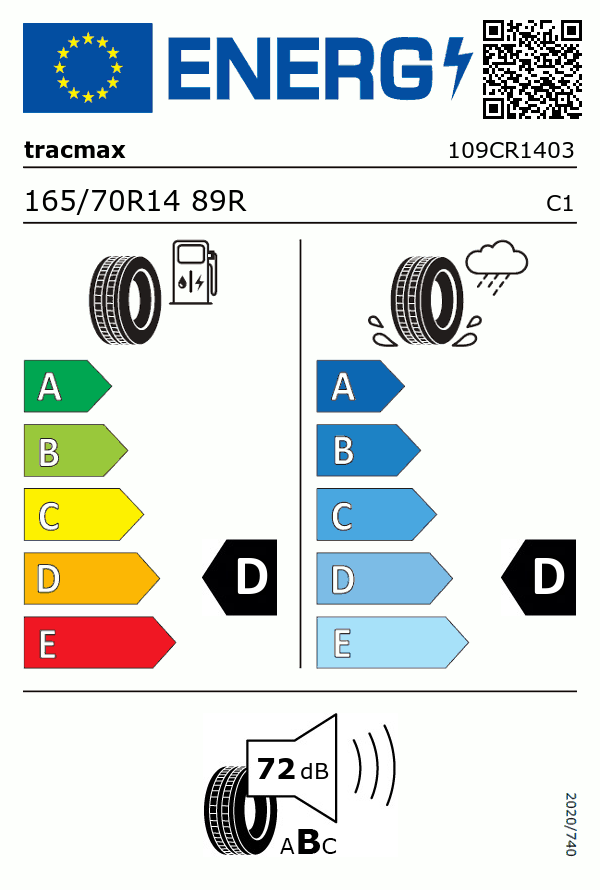 Etiquetage du Pneu Tracmax RADIAL 109