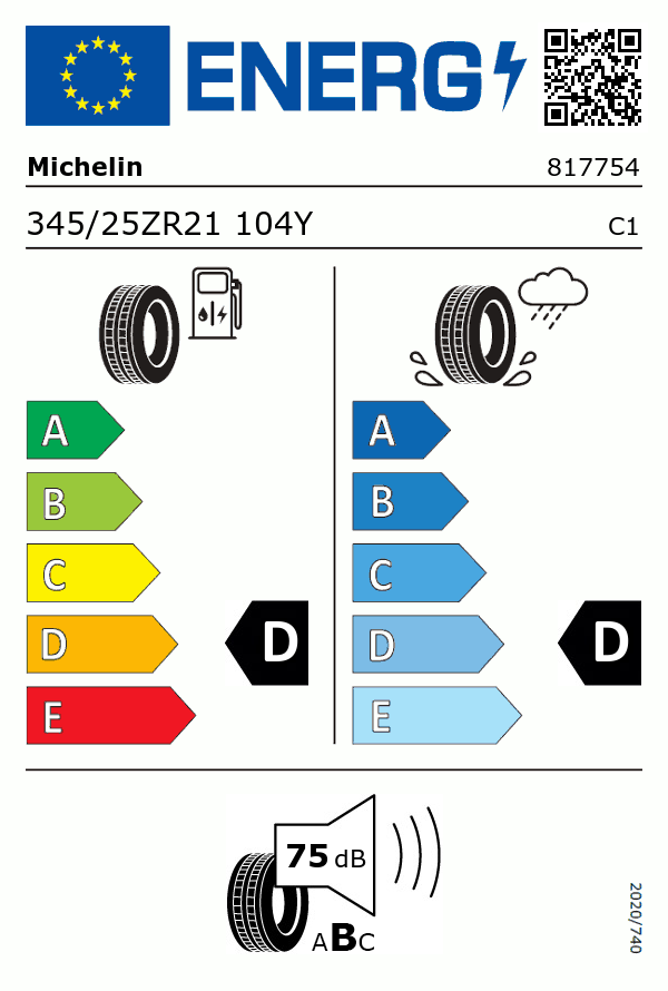 Etiquetage du Pneu Michelin PILOT SPORT 4S