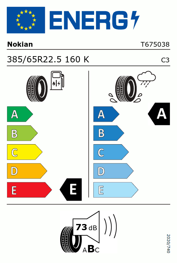 Etiquetage du Pneu Nokian HAKKAPELIITTA TRUCK F2
