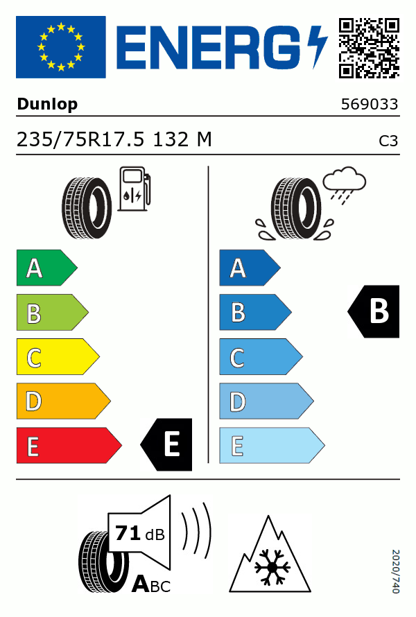 Etiquetage du Pneu Dunlop SP346