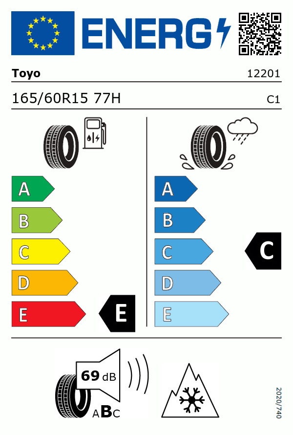 Etiquetage du Pneu Toyo CELSIUS