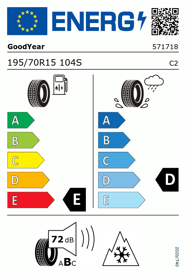 Etiquetage du Pneu Goodyear CARGO ULTRAGRIP