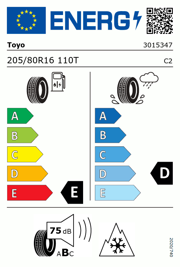 Etiquetage du Pneu Toyo OPEN COUNTRY A/T3