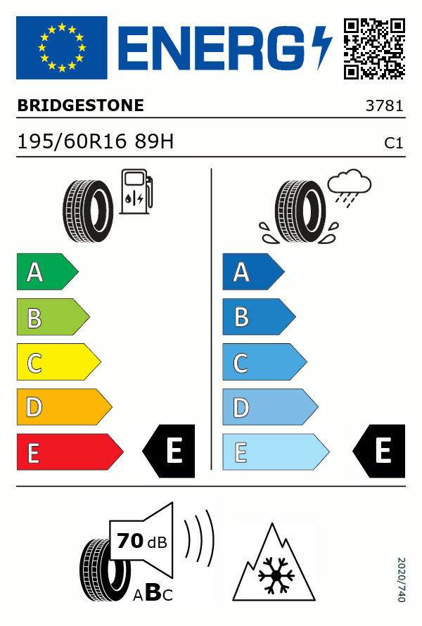 Etiquetage du Pneu Bridgestone BLIZZAK LM25 4X4
